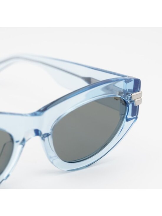 Bottega Veneta BV1189S 003 Sunglasses Blue Cat Eye Frame, Grey Lenses main image 9